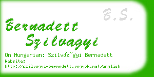 bernadett szilvagyi business card